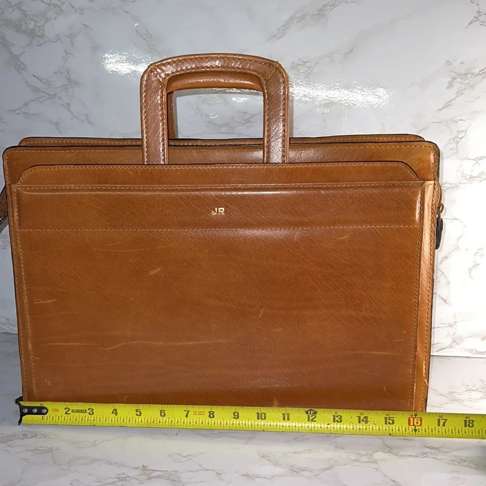 Hey JR Wants This Awesome Leather Briefcase! Very Smart with Slide Down Handels